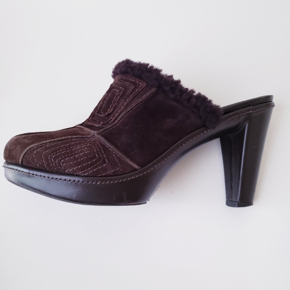 Vintage Coach Brown Suede Leather Mules - Picture 13 of 15
